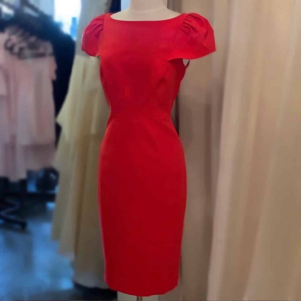 MILLY Cap Sleeve Dress in Red Size 2